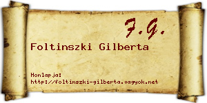 Foltinszki Gilberta névjegykártya